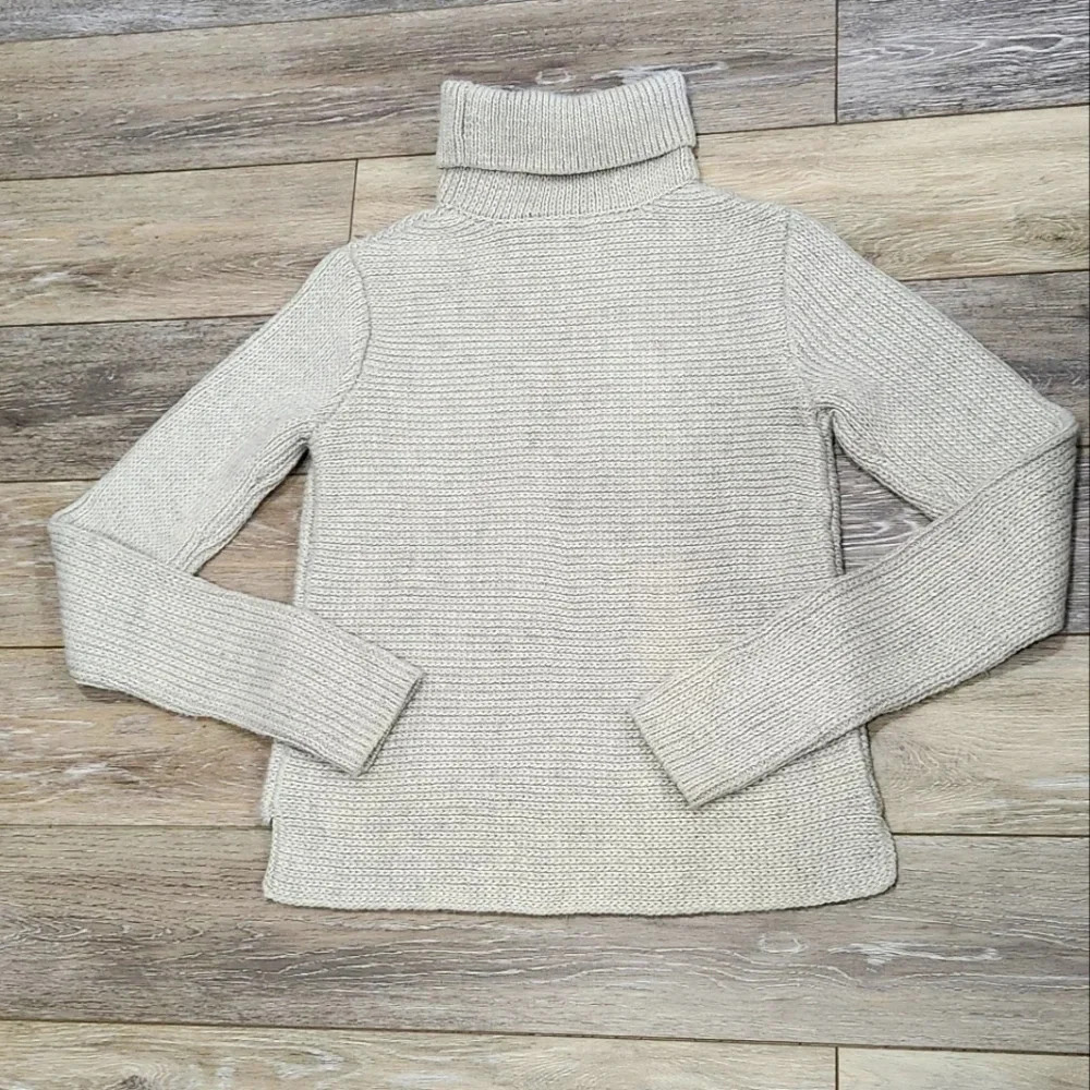 Alexander Wang cream wool blend turtleneck long sleeve sweater